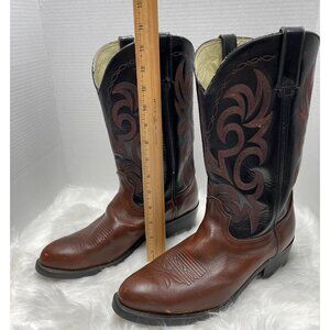 Durango Boot LEM314 Waco R Toe Men's SIZE 9D  Black Brown Western Cowboy Shoes